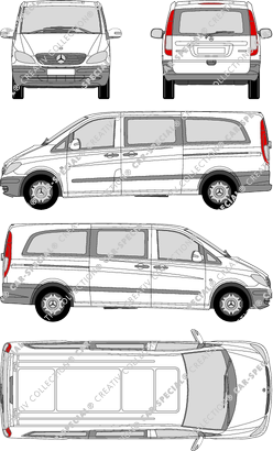 Mercedes-Benz Vito, minibus, extra long, Rear Flap, 2 Sliding Doors (2003)