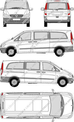 Mercedes-Benz Vito, microbús, especialmente largo, Rear Flap, 2 Sliding Doors (2003)