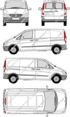 Mercedes-Benz Vito, van/transporter, compact, rear window, Rear Wing Doors, 2 Sliding Doors (2003)