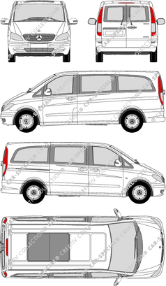 Mercedes-Benz Viano, microbús, largo, Rear Wing Doors, 1 Sliding Door (2003)