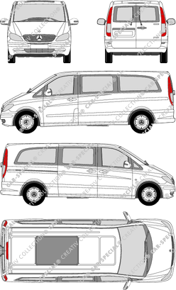 Mercedes-Benz Viano, minibus, extra long, Rear Wing Doors, 1 Sliding Door (2003)