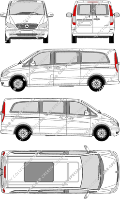 Mercedes-Benz Viano, minibus, extra long, Rear Wing Doors, 2 Sliding Doors (2003)