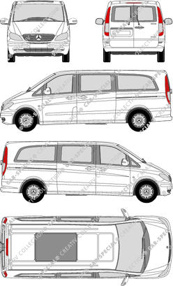 Mercedes-Benz Viano, microbús, especialmente largo, Rear Wing Doors, 2 Sliding Doors (2003)