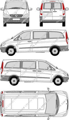 Mercedes-Benz Vito, minibus, long, Rear Wing Doors, 1 Sliding Door (2003)