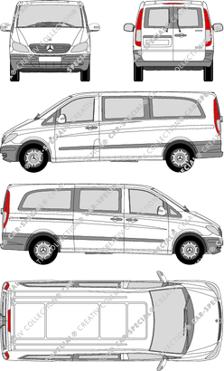 Mercedes-Benz Vito, minibus, extra long, Rear Wing Doors, 1 Sliding Door (2003)