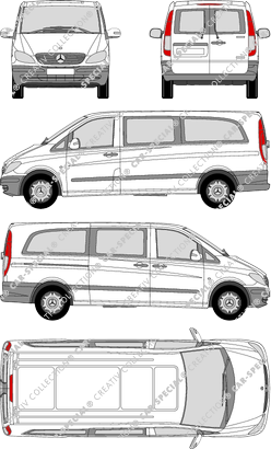 Mercedes-Benz Vito, microbús, especialmente largo, Rear Wing Doors, 1 Sliding Door (2003)