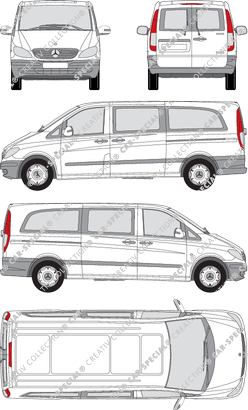 Mercedes-Benz Vito, minibus, extra long, Rear Wing Doors, 2 Sliding Doors (2003)