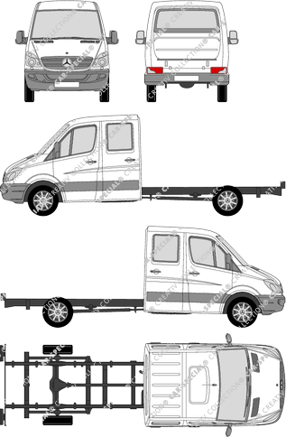 Mercedes-Benz Sprinter, Chassis for superstructures, wheelbase extra long, double cab (2006)