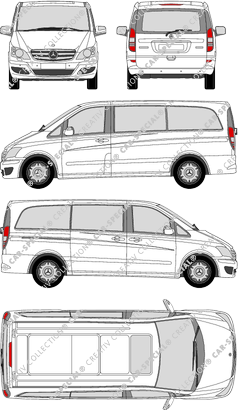 Mercedes-Benz Viano, camionnette, longue, Rear Flap, 1 Sliding Door (2010)