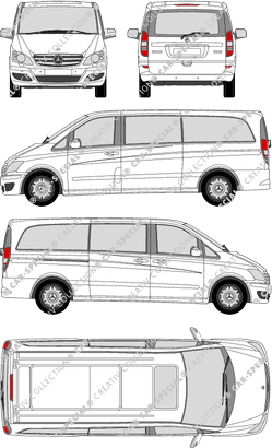 Mercedes-Benz Viano, camionnette, extra long, Rear Flap, 1 Sliding Door (2010)