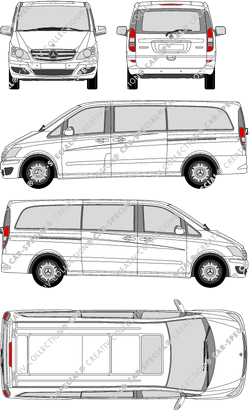 Mercedes-Benz Viano, minibus, extra long, Rear Flap, 2 Sliding Doors (2010)