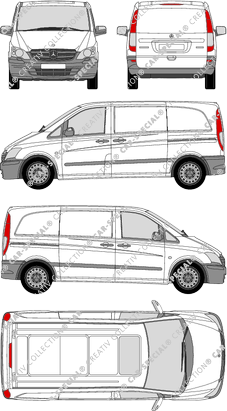 Mercedes-Benz Vito, furgone, kompakt, Rear Flap, 2 Sliding Doors (2010)