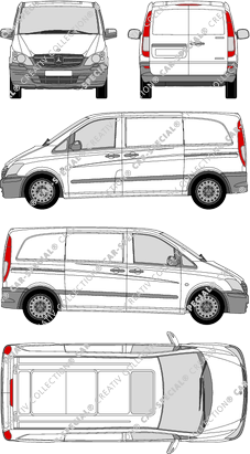 Mercedes-Benz Vito, Kastenwagen, kompakt, Rear Wing Doors, 2 Sliding Doors (2010)