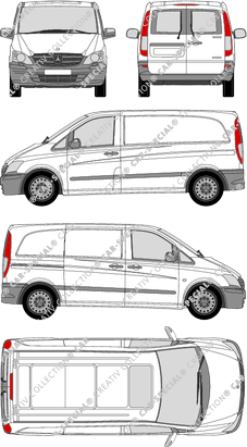 Mercedes-Benz Vito, fourgon, compact, Heck verglast, Rear Wing Doors, 1 Sliding Door (2010)