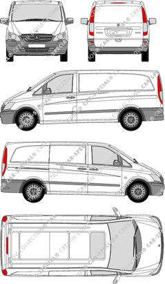 Mercedes-Benz Vito, furgone, lang, Rear Flap, 1 Sliding Door (2010)