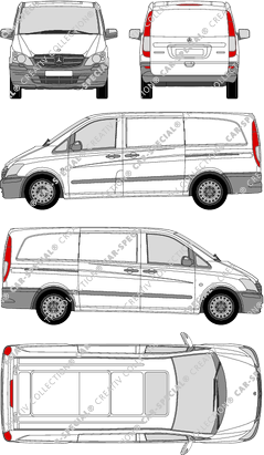 Mercedes-Benz Vito, furgone, lang, Rear Flap, 2 Sliding Doors (2010)