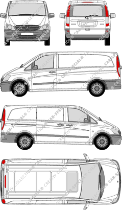 Mercedes-Benz Vito, fourgon, longue, Heck verglast, Rear Flap, 1 Sliding Door (2010)