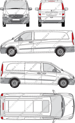 Mercedes-Benz Vito, Kastenwagen, extralang, Rear Flap, 1 Sliding Door (2010)