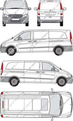 Mercedes-Benz Vito, van/transporter, extra long, Rear Flap, 2 Sliding Doors (2010)