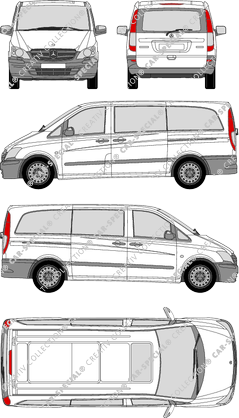 Mercedes-Benz Vito, camionnette, longue, Rear Flap, 2 Sliding Doors (2010)