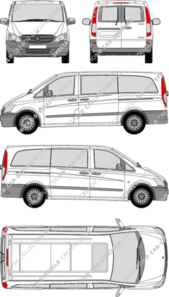 Mercedes-Benz Vito, minibus, long, Rear Wing Doors, 2 Sliding Doors (2010)