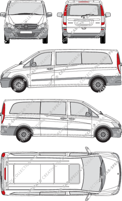 Mercedes-Benz Vito, minibus, extra long, Rear Flap, 1 Sliding Door (2010)