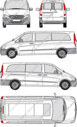 Mercedes-Benz Vito, microbús, especialmente largo, Rear Wing Doors, 1 Sliding Door (2010)