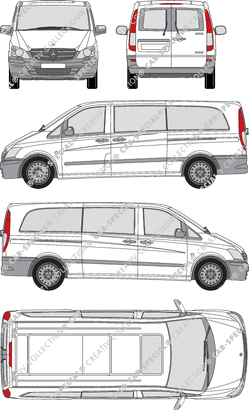 Mercedes-Benz Vito, minibus, extra long, Rear Wing Doors, 2 Sliding Doors (2010)