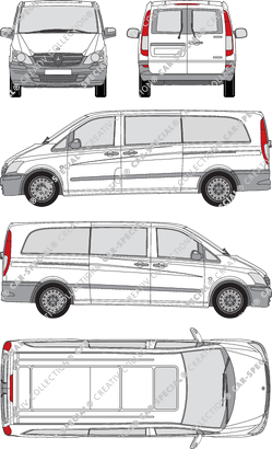 Mercedes-Benz Vito, microbús, especialmente largo, Rear Wing Doors, 2 Sliding Doors (2010)