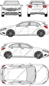 Mercedes-Benz A-Klasse Kompaktlimousine, 2012–2015 (Merc_508)