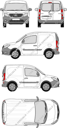 Mercedes-Benz Citan, van/transporter, compact, rear window, Rear Wing Doors (2012)