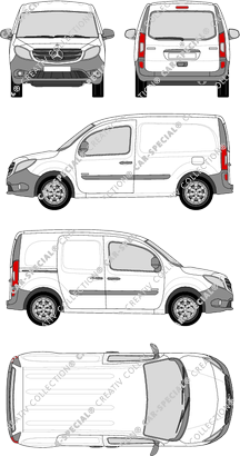 Mercedes-Benz Citan, van/transporter, long, rear window, Rear Flap, 1 Sliding Door (2012)