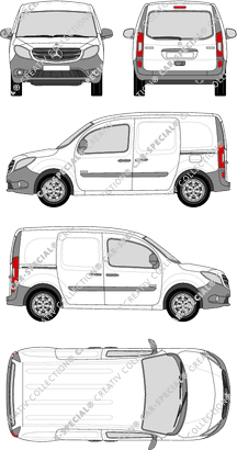 Mercedes-Benz Citan, Kastenwagen, lang, Heck verglast, Rear Flap, 2 Sliding Doors (2012)