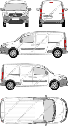 Mercedes-Benz Citan, Kastenwagen, extra lang, Rear Wing Doors, 2 Sliding Doors (2012)