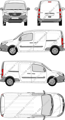 Mercedes-Benz Citan, van/transporter, extra long, Rear Flap, 2 Sliding Doors (2012)