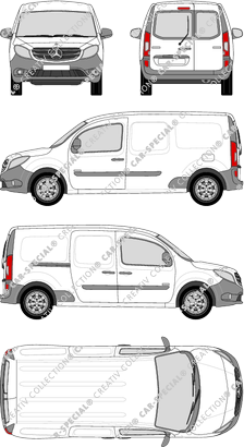 Mercedes-Benz Citan, fourgon, extra long, Heck verglast, Rear Wing Doors, 1 Sliding Door (2012)