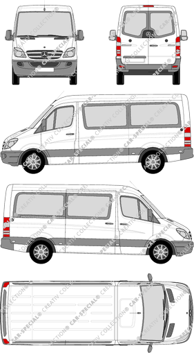 Mercedes-Benz Sprinter, camionnette, Standard, Rear Wing Doors, 1 Sliding Door (2009)