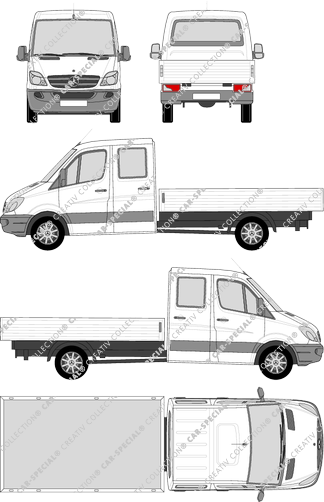 Mercedes-Benz Sprinter, platform, wheelbase 4325, double cab (2009)