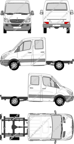 Mercedes-Benz Sprinter, Fahrgestell für Aufbauten, Radstand 3250, Doppelkabine (2009)