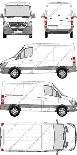 Mercedes-Benz Sprinter, van/transporter, compact, Rear Wing Doors, 1 Sliding Door (2013)