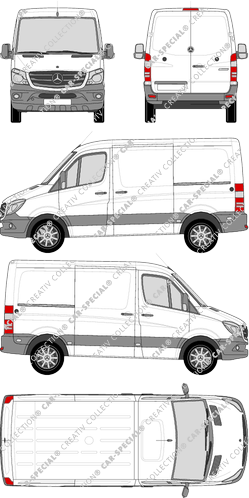 Mercedes-Benz Sprinter, van/transporter, compact, Rear Wing Doors, 2 Sliding Doors (2013)