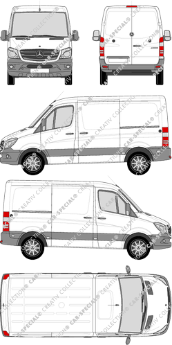 Mercedes-Benz Sprinter, Kastenwagen, Kompakt, Rear Wing Doors, 2 Sliding Doors (2013)