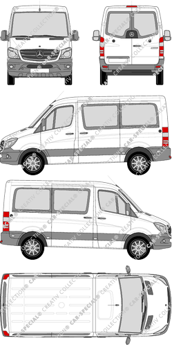 Mercedes-Benz Sprinter, minibus, compact, Rear Wing Doors, 2 Sliding Doors (2013)