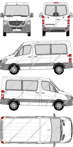 Mercedes-Benz Sprinter, Kleinbus, Kompakt, Rear Wing Doors, 2 Sliding Doors (2013)