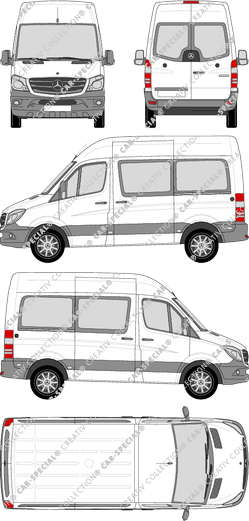 Mercedes-Benz Sprinter, camionnette, toit haut, Kompakt, Rear Wing Doors, 2 Sliding Doors (2013)