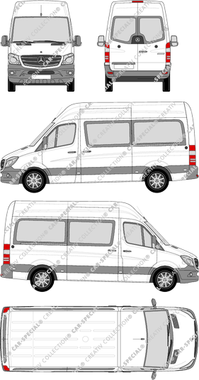 Mercedes-Benz Sprinter, camionnette, toit haut, Standard, Rear Wing Doors, 2 Sliding Doors (2013)