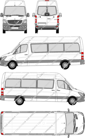 Mercedes-Benz Sprinter, camionnette, toit haut, Lang, Rear Wing Doors, 1 Sliding Door (2013)