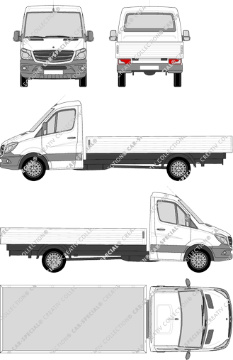 Mercedes-Benz Sprinter, catre, paso de rueda 4325, cabina individual (2013)