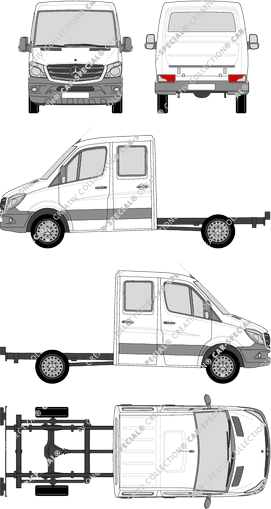 Mercedes-Benz Sprinter, Fahrgestell für Aufbauten, Radstand 3665, Doppelkabine (2013)