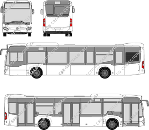 Mercedes-Benz Citaro motor vertical Euro 6, stehender Motor, bus, 3 Doors (2013)